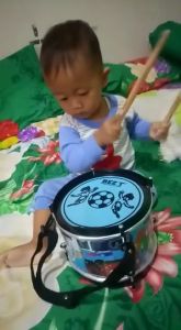 Mainan Drum Anak Ukuran Besar 30 cm - Mainan Drum Marcing Band Motif Karakter - Alat Musik Pukul