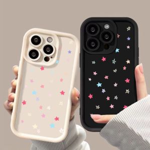 Phone Case Screen full of colored stars For iphone 11 12 13 14 15 Pro Max Casing silicone xr xs Max 7 8 Plus 11Pro 13Plus