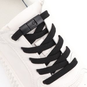 Flat Shoelaces Without ties Precision Compilation Elastic Shoe Laces For Sneakers Press metal lock Lazy Shoes Lace Accessories