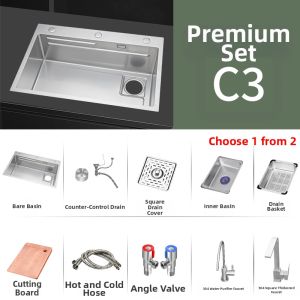 Stainless Steel Honeycomb Patterned Sink Single Bowl