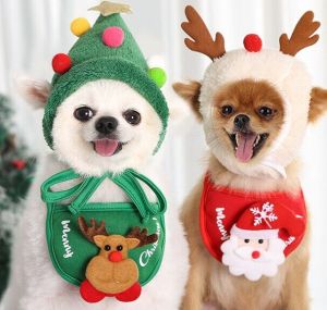 Teekland สัตว์เลี้ยงสุนัขหมวกน้ำลายผ้าขนหนูเอี๊ยมแมวหมวกคริสต์มาสหมวกฤดูใบไม้ร่วงและฤดูหนาวเสื้อผ้าสัตว์เลี้ยงเครื่องแต่งกาย