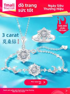 East Beauty | Snowflake Design Moissanite S999 Sterling Silver Jewelry Set for Women