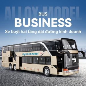 JUANNUO | Realistic Double-Decker Bus Model Alloy Toy