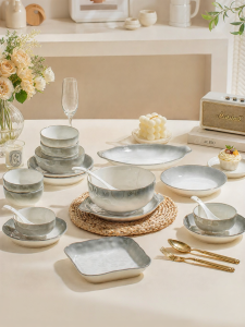 JINGDITAOCI | Aesthetic Underglaze Colored Ceramic Dining Set