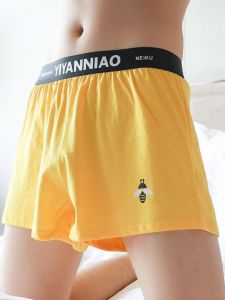 หลวม บริสุทธิ์ ผ้าฝ้าย กางเกงบ็อกเซอร์ สําหรับผู้ชาย ใส่สบาย นุ่ม ชุดอยู่บ้าน ระบายอากาศได้ดี สไตล์สปอร์ต Mid เอว ลายพิมพ์ แห้งเร็ว