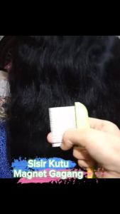 Sisir Kutu Logam Besi / Serit Kutu Ketombe Gagang Panjang