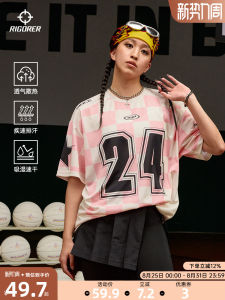 Rigorersports Mens round Neck Short Sleeve T-Shirt Breathable Cotton Polyester Blend Spring Summer Training Fitness Running