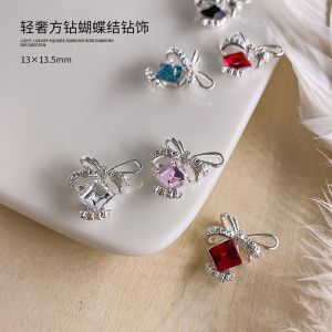High-End Alloy Square Drill Nail Jewelry Embellishment Pure Color Super Shiny Nail Accessory Stylized Inlaid Design for Any Skin Type