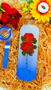 Local seller **customised gifts **Captivating Gradient Glass Tumbler with Personalized Birth Month Flower