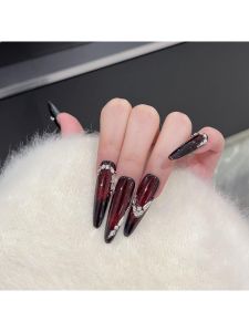 Tử Vi Mèo Mắt Đỏ Queen Christmas Wearable Nail Art Handmade Detachable Zirconia Christmas Decorations Gift