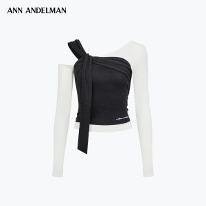 ANN ANDELMAN | Summer New Spliced Two-in-One Off-Shoulder Long Sleeve Top