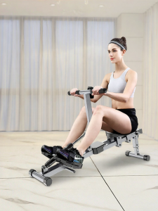 PINNAI | Silent Foldable Rowing Machine For Weight Loss And Abdomen Workout With Water Wind Resistance And Hydraulic Feature Home Fitness Equipment