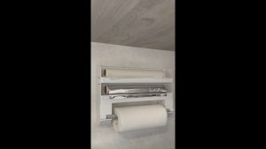 Leifheit Wall Mounted Roll Holder | L25703 / L25771 / L25723 | For Kitchen Towel/Aluminium Foil/Shrink Wrap/Cling Wrap | Kitchen Organiser