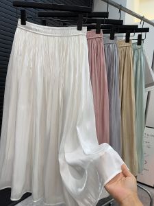 Váy Midi Chữ a Lấp Lánh Cho Nữ Váy Xếp Ly Lưới Váy Chữ a Cạp Cao Váy Công Sở Váy Thường Ngày Váy Du Lịch Váy Mùa Hè