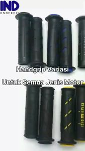 Handle-Hand Grip-Fat-pad Assy-Handfat-Handpad-Handgrip-Handlegrip Sisik-Garis Domino Motor Variasi Universal-Untuk Semua Jenis Motor Merk Domino Merah-Biru-Hijau-Abu-Hitam-Kuning
