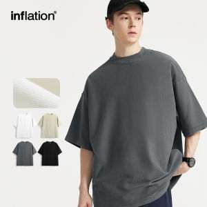 Inflation Thương Hiệu Người Đàn Ông Của Thanh Niên Cơ Bản 250G Twill Tiên Tiến màu trơn Linh Hoạt T-Shirt 2024 Mùa Xuân/Mùa Hè Sản Phẩm Mới Hợp Thời Trang Thương Hiệu Đường Phố tay ngắn