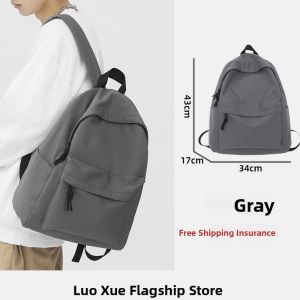 LUSUO | Black Large Capacity Backpack for Boys and Men Dual Shoulder