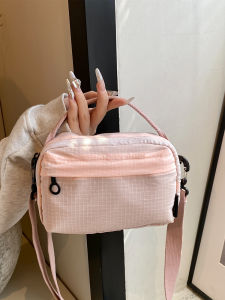 Candy Color Nylon Cloth Small Square Bag Lightweight Crossbody Bag Womens Sweet Cool Sports Style Casual All-Match Mobile Phone Bag Shoulder Bag