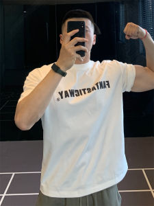 Irontrap American Style Heavyweight 280G Cotton Short Sleeve Mens Running Training Half Sleeve Summer Loose T-Shirt