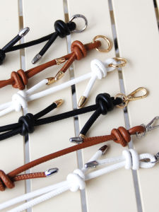 Adjustable Hand-woven PU Shoulder Strap for Bucket Bag