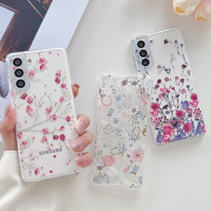 Beautiful Flower Painted Soft Shell Case for Samsung S25 Ultra/S24fe/S23 Ultra/S22/S21 Ultra Compatible with A17/A16/A15 A55/A36/A07