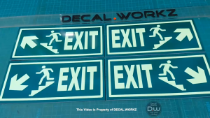 EXIT /Stair Glow in the Dark Sign Cut Out Luminous Sticker in Sintra board
