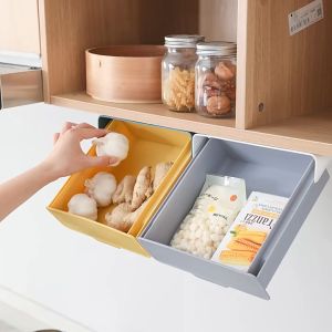 Self-Adhesive Adjustable Kitchen Storage/Tray/Drawer Under-Desk Drawer, Storage Box Hanging Organizer Pen Tray