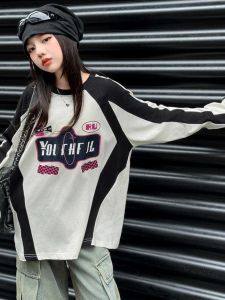 Loose Cotton Hip Hop Long Sleeve T-Shirt for Boys And Girls Spring Autumn New Style Comfortable Breathable Casualwear