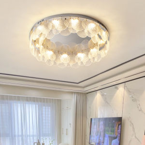 Round Crystal LED Ceiling Lamp Modern Living Room Bedroom Kitchen Island Ceiling Chandelier Creative Water Ripple Ceiling Light