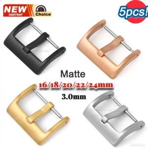 1/4/5pcs Matte 3.0 Watch Bcukle 16 18 20 22mm 24mm Watch Band Metal Buckles Strap Solid Square Button Stainless Steel Pin Clasp