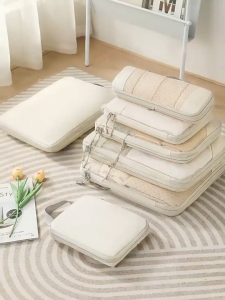 HOL Set of 5 Compression Travel Organizer Bag Luggage Expansion Bag Travel Clothes Storage Bag