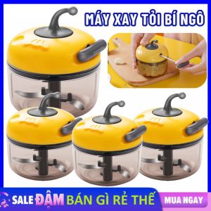 Máy xay tỏi ớt cầm tay Mini - Dụng cụ xay tỏi ớt gừng hành khô nghiền thực phẩm dây rút mini FOOD