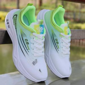 Mens Running Shoes Carbon Plate Breathable Mesh Lightweight Shock Absorption Sports Shoes for Middle School Students Fitness Running