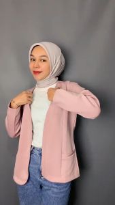 Nabila Blazer Scuba Import / Blazer Plain Fashion Wanita Bahan Scuba Stretch Tebal Import