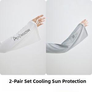 MiiOW | Womens UV Protection Ice Silk Sleeve Loose Outdoor Wearable Arm Cover for Driving Sunscreen Breathable Comfortable Nylon