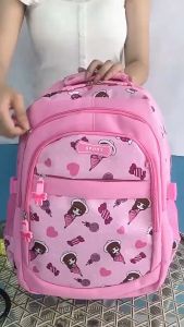 กระเป๋านักเรียนหญิง เวอร์ชั่นเกาหลี นักเรียนประถม กระเป๋าเป้ลายการ์ตูน กันน้ำ ความจุขนาดใหญ่ อายุ 6-12 ปี 300