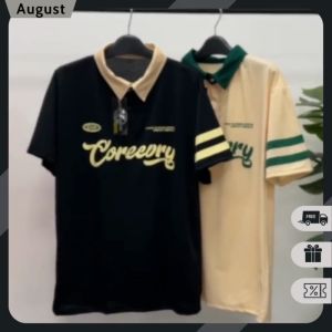 Áo Thun Nam Nữ Cổ Polo Tay Lỡ Họa Tiết In Coreevry Phong Cách Ulzzang Thời Trang August TOP NAM 264V2