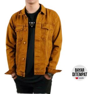 Jaket Jeans Pria Kuning Mustrad Over Size Jacket Denim Cowok M~XXXL Jumbo