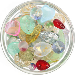 ลูกปัดแก้วรูปดอกไม้หลายสีขนาด26กรัม/ล็อตลูกปัดแก้วสำหรับทำเครื่องประดับกำไล DIY