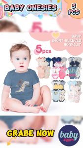 Buy3 Free2! BabyZoom Baby 5pcs/Set Cotton Romper Bodysuits Onesie Newborn Clothes Set Outfit Can Choose Design 0-12M Cod 6 Colors Gift Set Free Shipping