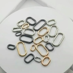 Oval Spring Snap Hook Clip for Bags – Metal D-Shape Carabiner Keychain Connector