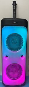 Wireless Mic Super Bass 8.5 INCH*2 BT-SPEAKER Wireless Bluetooth Speaker with LED Light bluetooth connectionTF card /U disk playback USB connection FM radio AUX connection