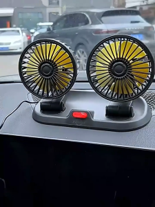 Tri-Town Car fan 12V USB Car Electric Fan Double Headed Vehicle Fan Cooling Air Truck