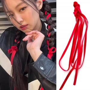 Red Velvet Butterfly Knot Hair Clip Music Festival Style Fringe Hair Accessory Soft Velvet Hairpin Womens Fashion Hair Accessories