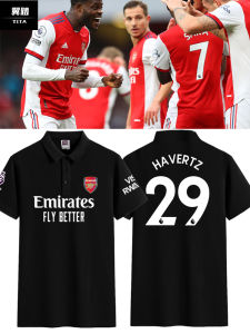 Arsenal Team 23-24 Season Havertz Jesus Football Fans Short Sleeve Polo Shirt Mens Turn-down Collar T-shirt Cotton Business Casual Summer