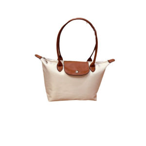 French New Medium Long Handle Nylon Dumpling Bag Ladies Bag Large Capacity Foldable One Shoulder Mommy Tote Bag