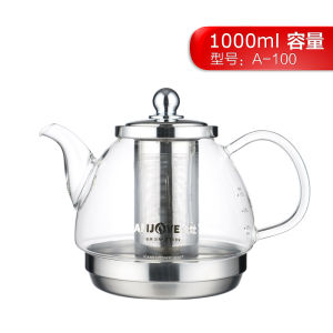 KAMJOVE Special Electric Ceramic Stove Glass Tea Pot Boiling Water Filtered Flower Tea Pot Heat Resistant Handmade round Tea Pot