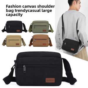 2025Mens Crossbody Bag Large Capacity Anti-Theft Waterproof Messenger Bag Multi-Pocket Business Travel Chest Bag Sports Handbag