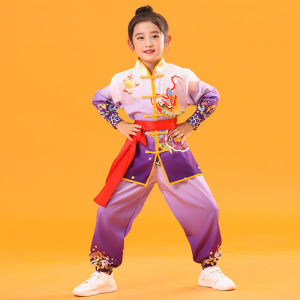 Childrens Martial Arts Uniform Tai Chi Eight Piece Silk Young Warrior Performance Clothes Practice Training Outfit for Boys And Girls
