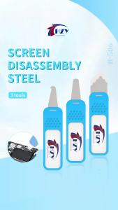 3Pcs HZY Mobile Phone Curved LCD Screen Spudger Opening Pry Card Tools Ultra Thin Flexible Mobile Phone Disassemble Steel Metal